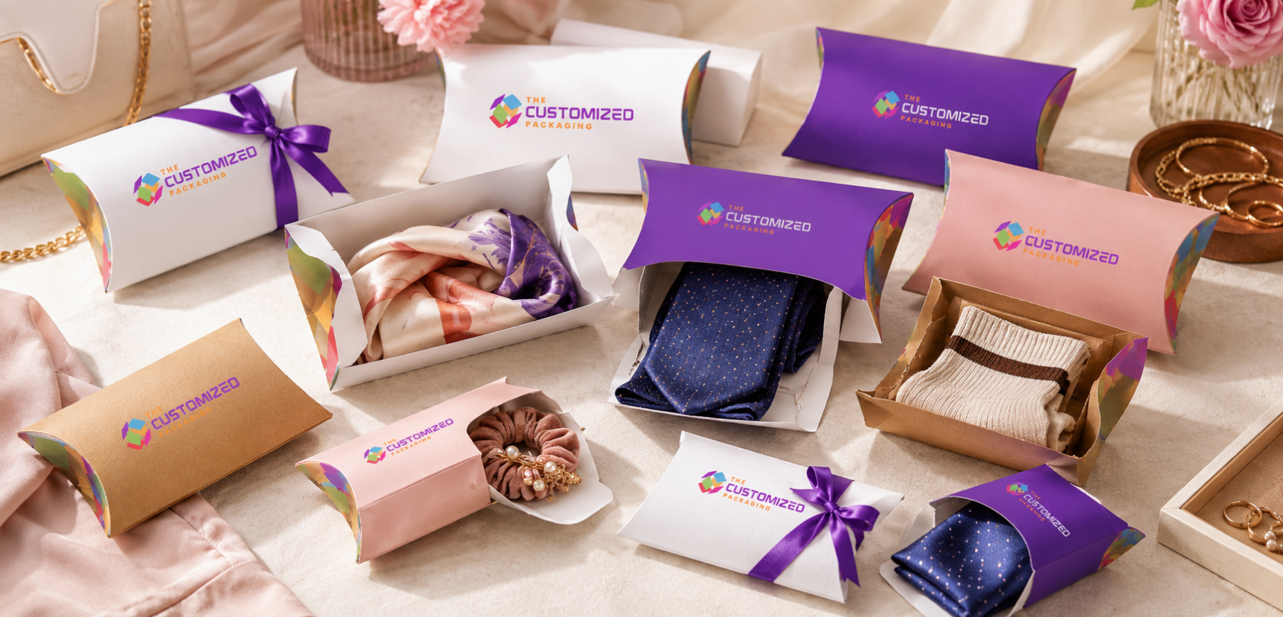 Pillow Boxes for Apparel and Fashion Accessories